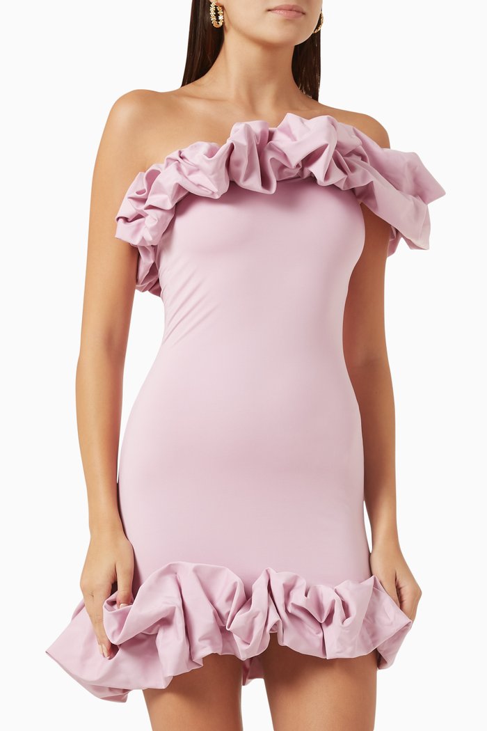 

Gabo Ruffled Mini Dress in Stretch-nylon, Purple