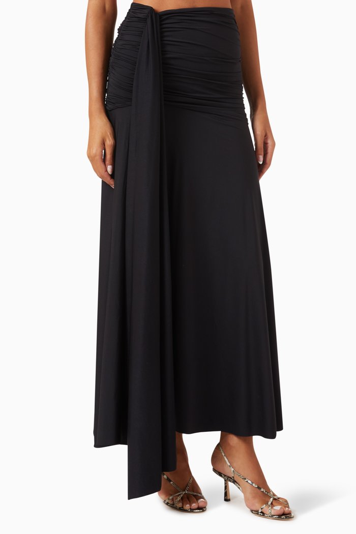 

Karmairi High-waist Maxi Skirt in Stretch-nylon, Black