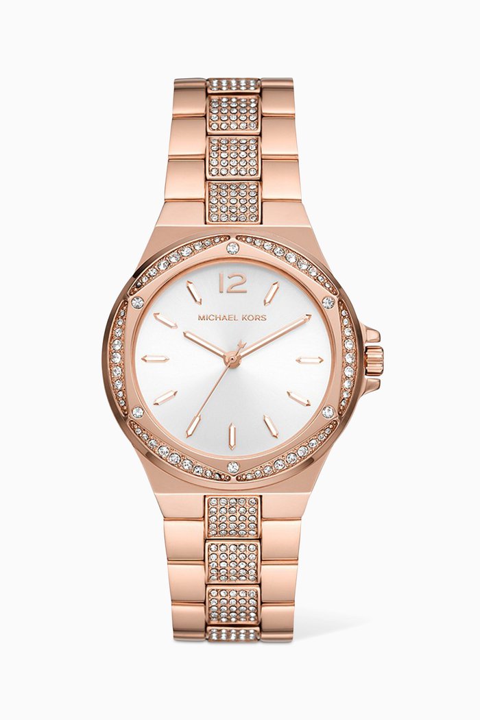 

Lennox Crystal Stainless Steel Watch, 37mm, Rose gold