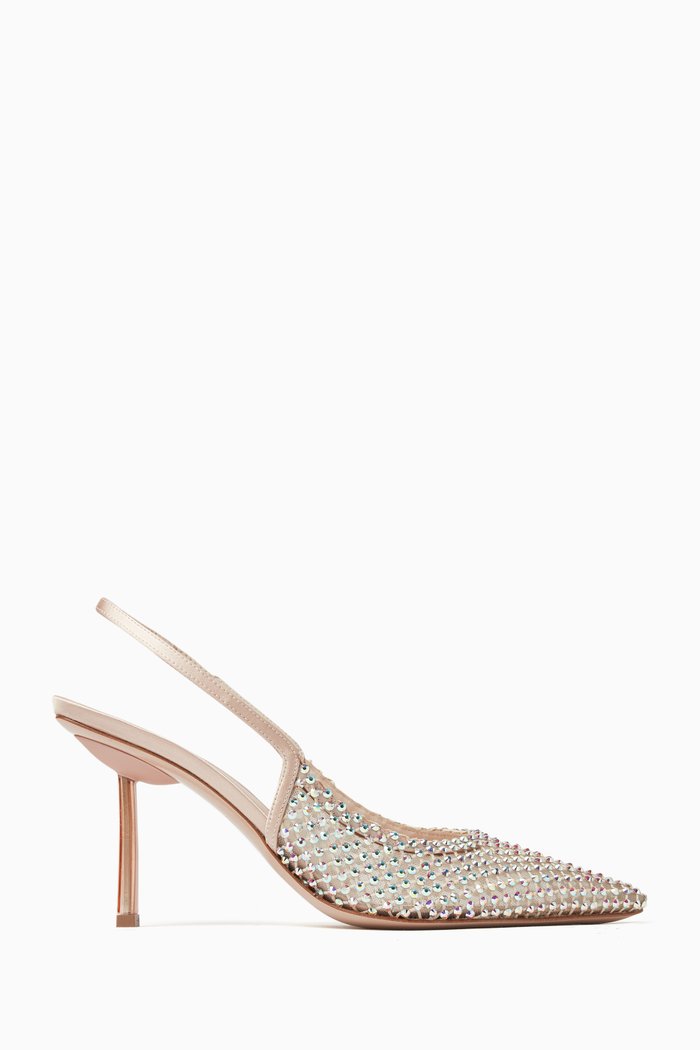 

Gilda 80 Slingback Pumps in Satin Mesh, Neutral