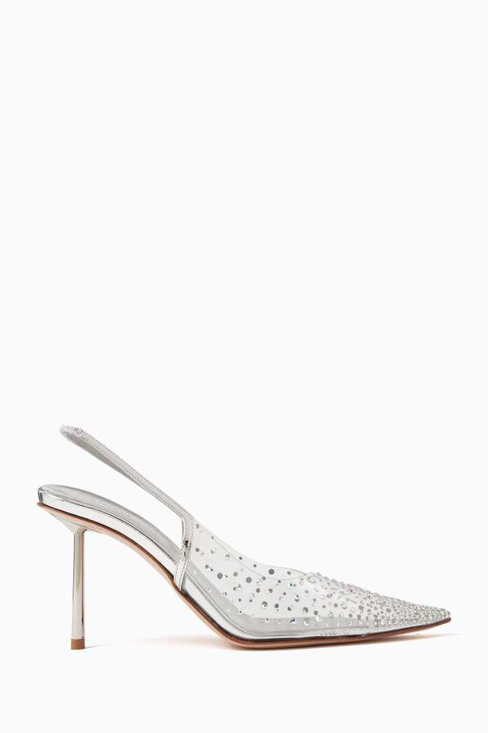 Nicole 40 Slingback Pumps in Plexi, Silver
