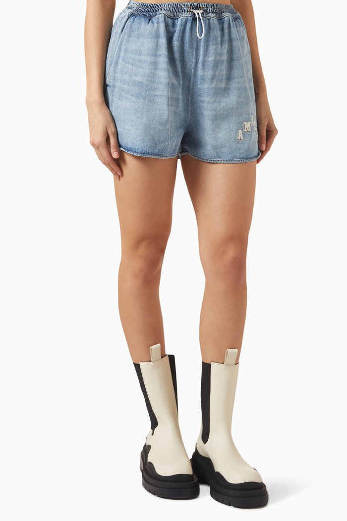 

Drawstring PJ Shorts in Denim, Blue