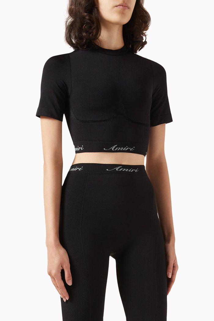 

Logo Trim Cropped Top, Black