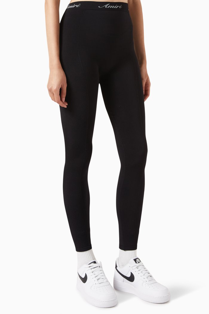 

Logo Trim Leggings, Black