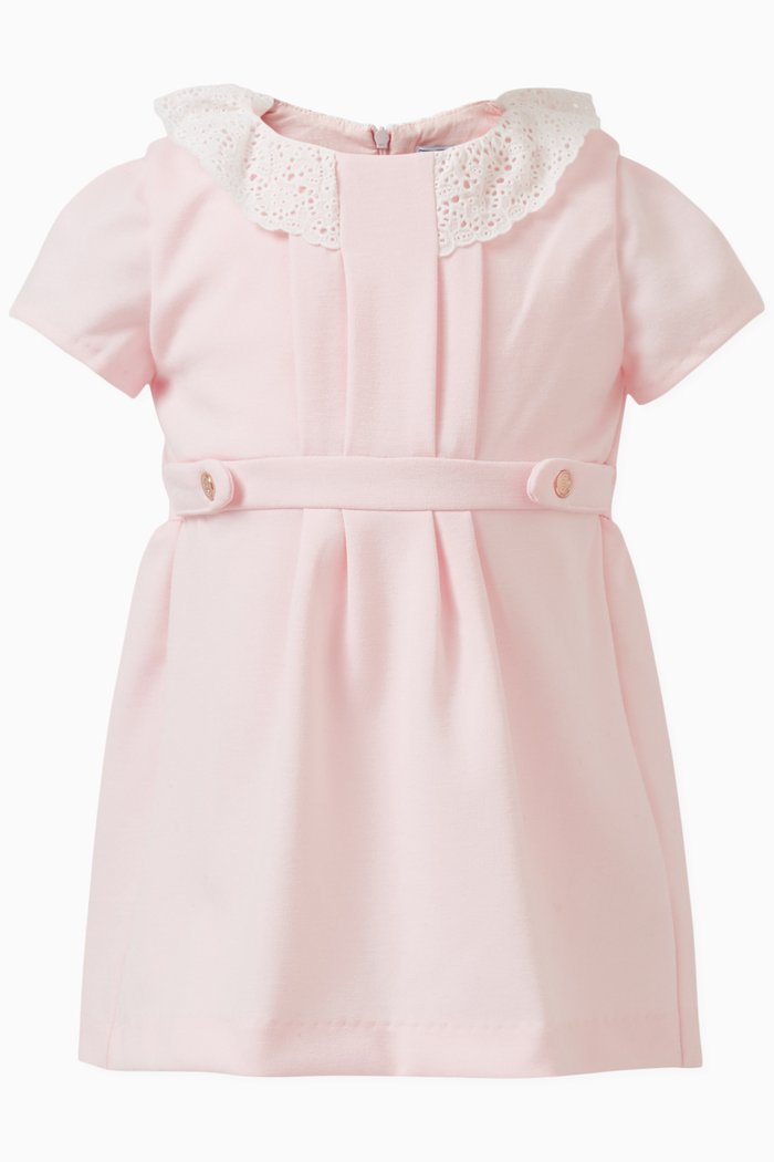 

Collared Dress in Stretch Polyelster-viscose Blend, Pink