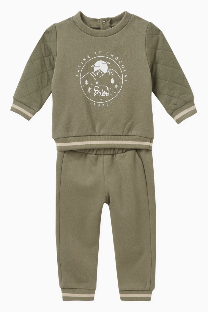 

Graphic Logo Tracksuit in Cotton, Grey