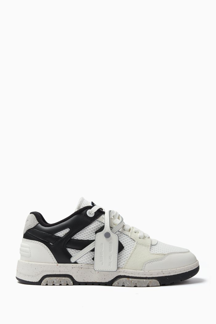 

Slim Out Of Office Low-Top Sneakers in Leather, White