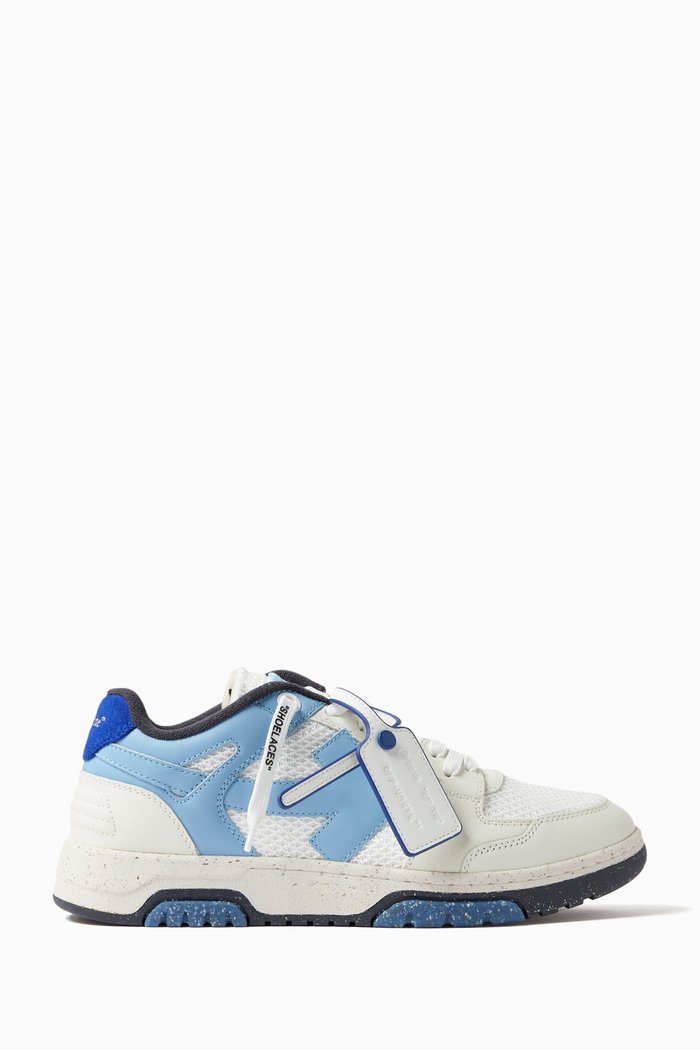 

Slim Out Of Office Low Top Sneakers in Leather, Blue