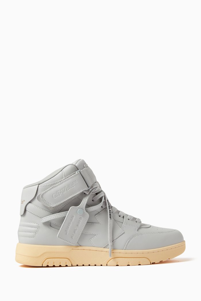 

Out Of Office Mid-top Sneakers in Leather, Grey
