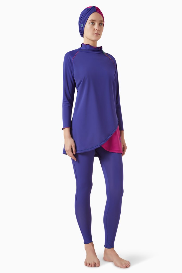 Symi Swimsuit Set in Lycra, Blue