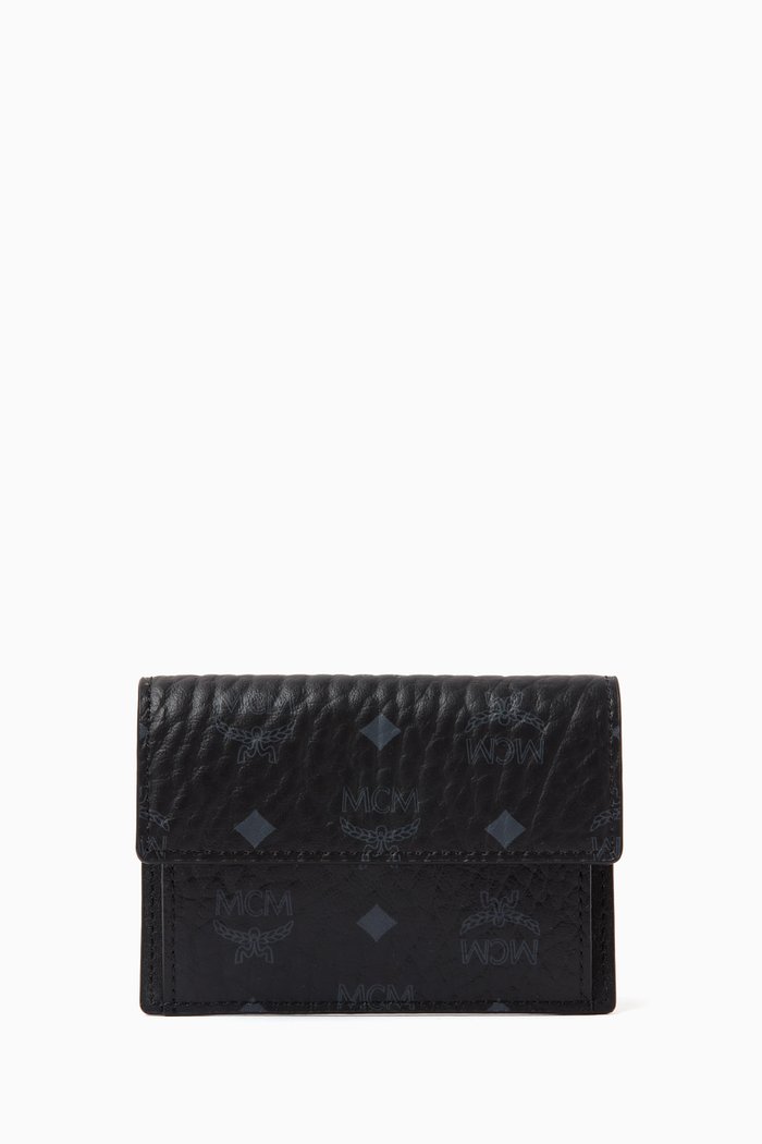 

Mini Aren Card Holder in Visetos, Black