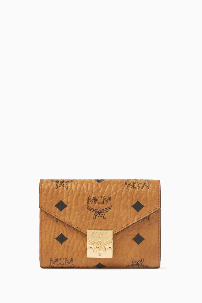 

Small Tracy Trifold Wallet in Visetos Canvas, Brown