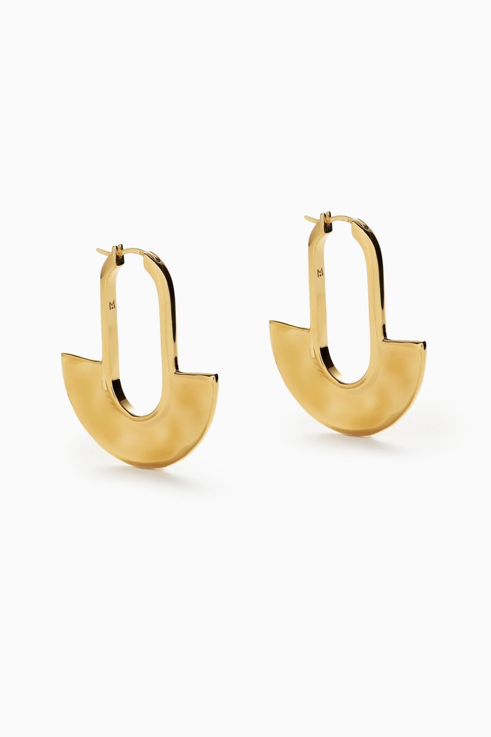 

Zenyu Fan Medium Hoop Earrings in 18kt Recycled Gold-plated Brass