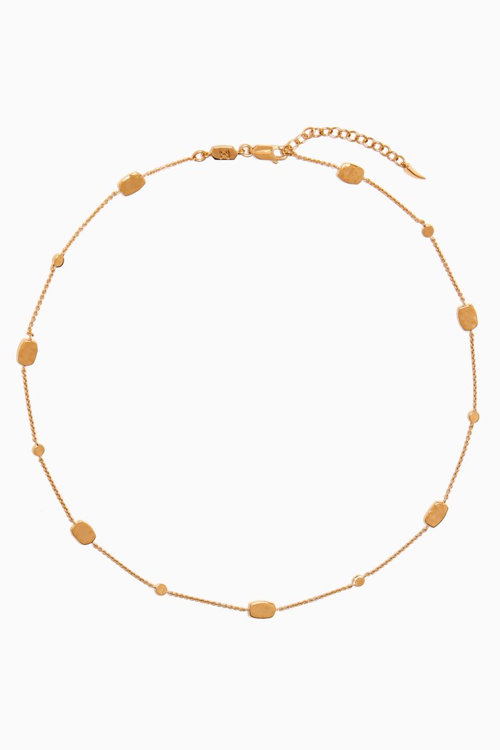 

Zenyu Charm Choker in 18kt Gold-plated Recycled Vermeil, White