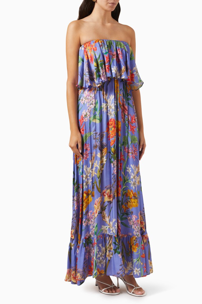 

Gianna Strapless Maxi Dress in Viscose, Multicolour