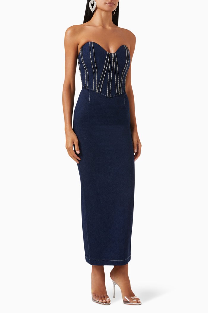 

Paloma Dress in Denim, Blue