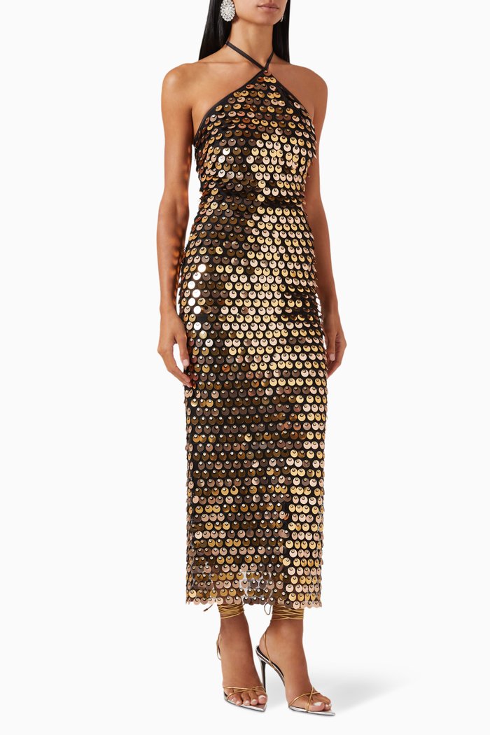 

Blanca Sequinned Dress, Gold