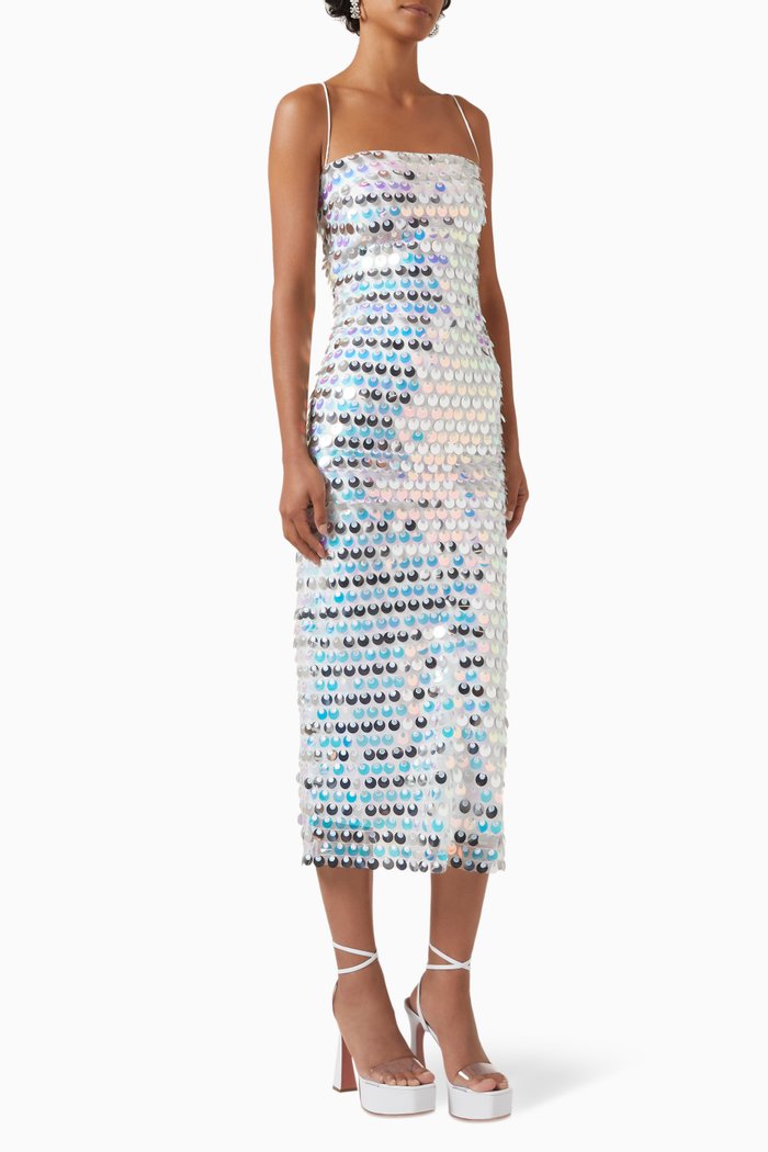 

Phoenix Dress in Sequins, White