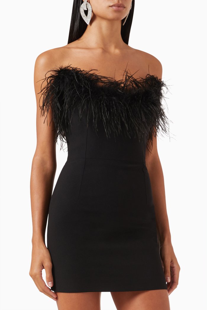

Cynthia Mini Dress in Crepe, Black