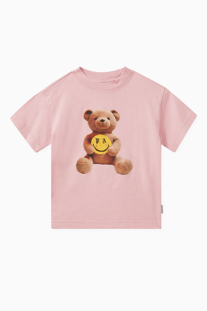 

Smiley Bear-print T-shirt in Cotton, Pink