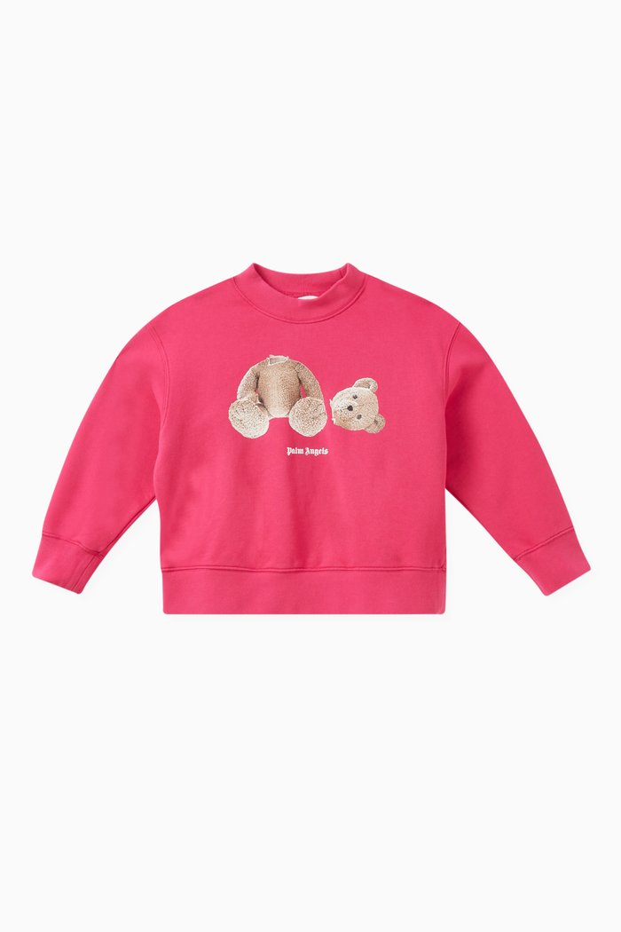 

Bear-print Sweatshirt in Cotton, Pink