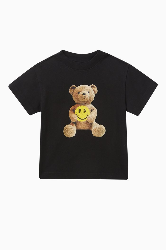 

Smiley Bear-print T-shirt in Cotton, Black