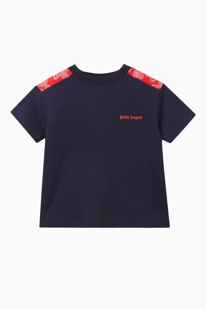 Logo-print T-shirt in Cotton, Blue