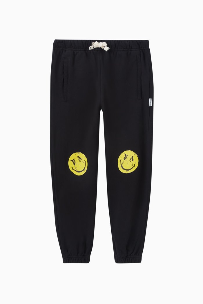 

Smiley Track Pants in Jersey, Black