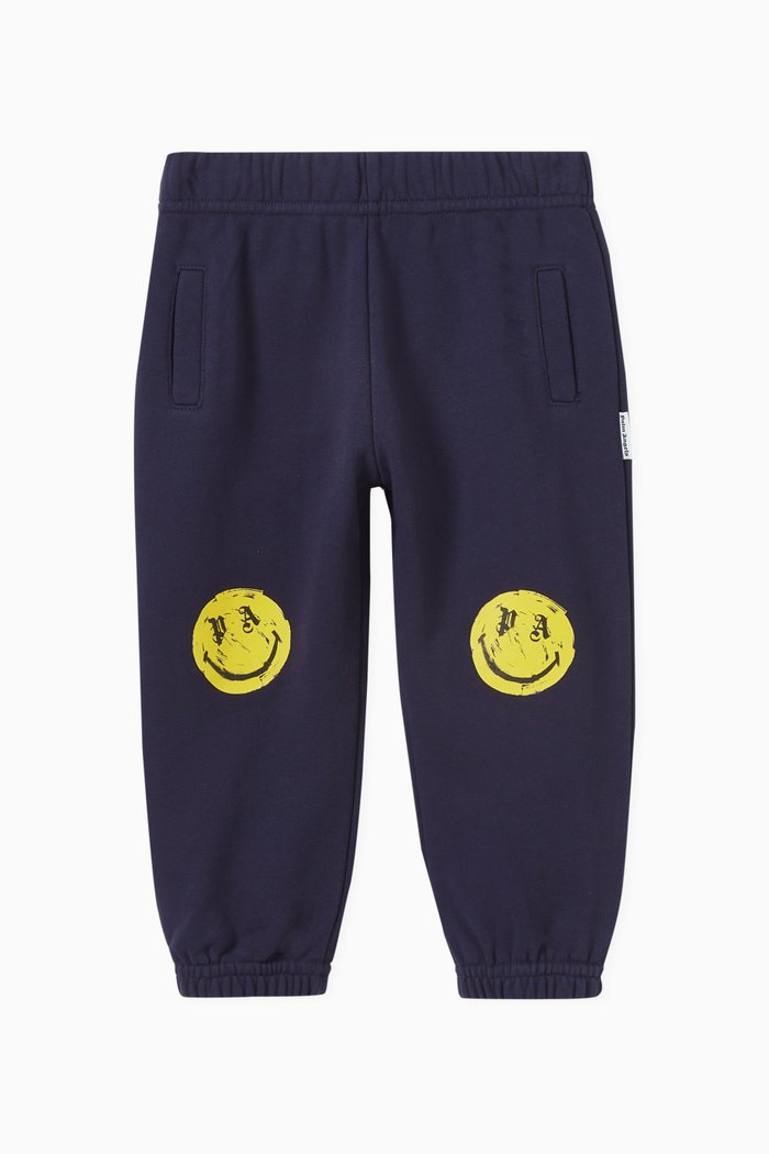 

PA Smiley Brush Sweatpants in Cotton, Blue