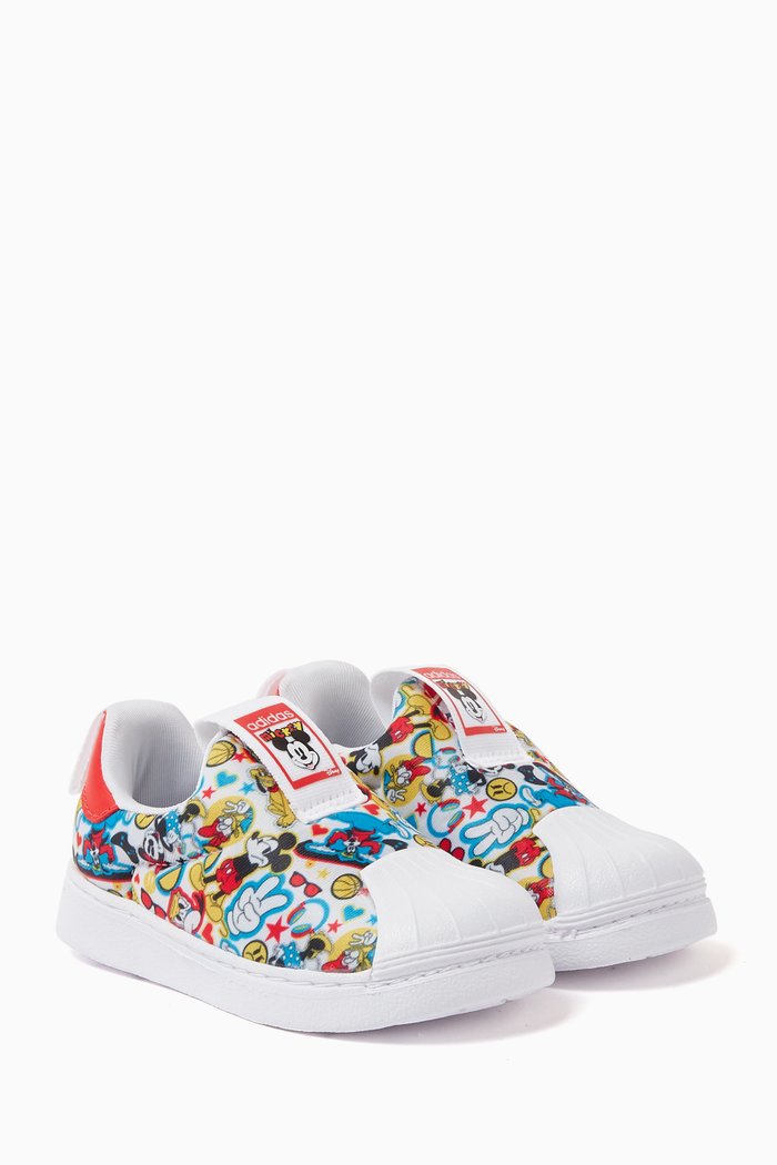 

x Mickey Mouse Infant Superstar 360 Sneakers in Lycra and Mesh, White