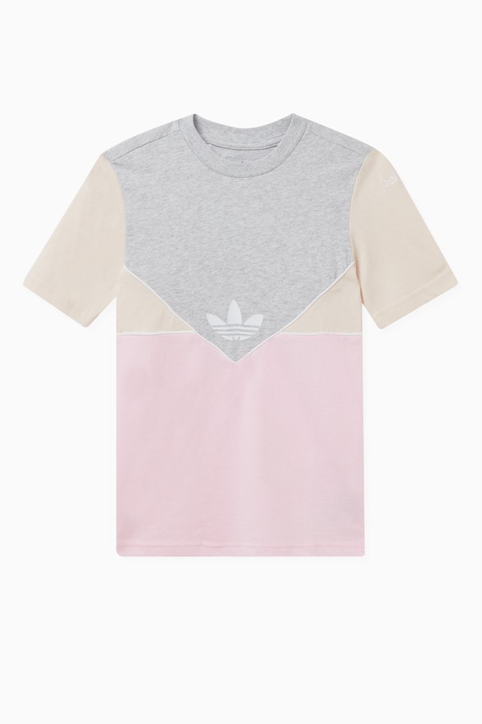 

Colour-block Logo T-shirt in Cotton, Pink