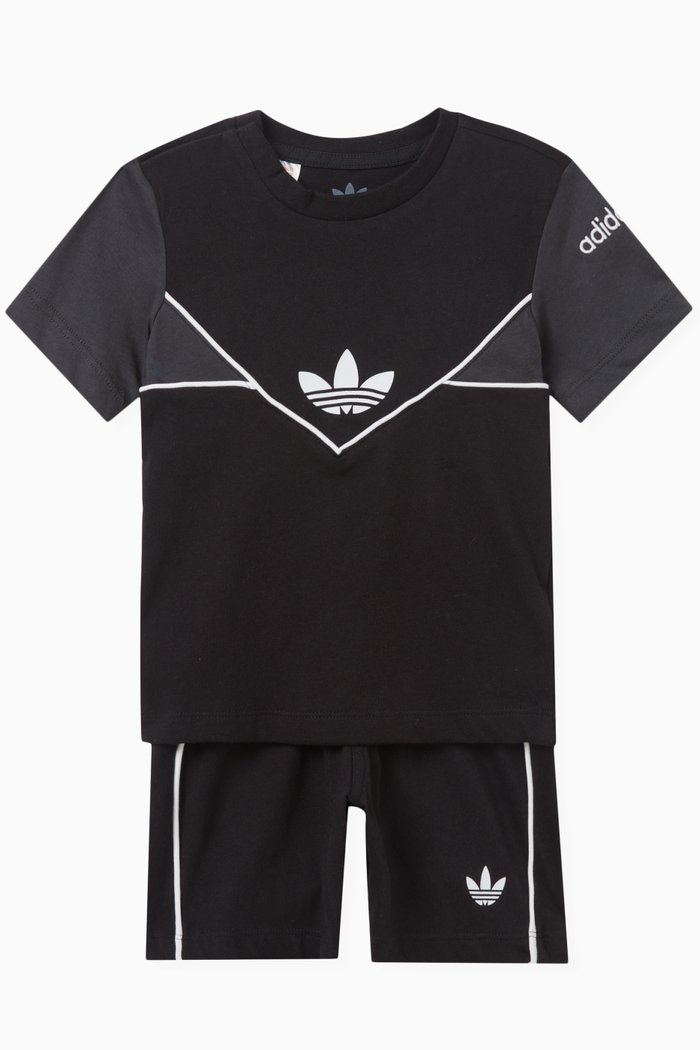

Trefoil Logo T-shirt Set in Cotton, Black