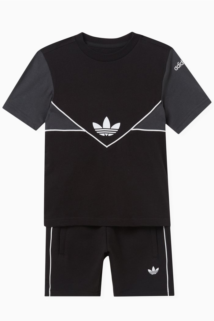 

Trefoil Logo T-shirt Set in Cotton, Black