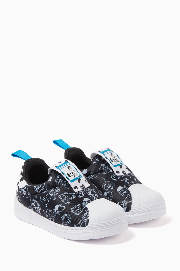 

x Disney 101 Dalmatians Infant Superstar 360 Sneakers in Lycra and Mesh, Black
