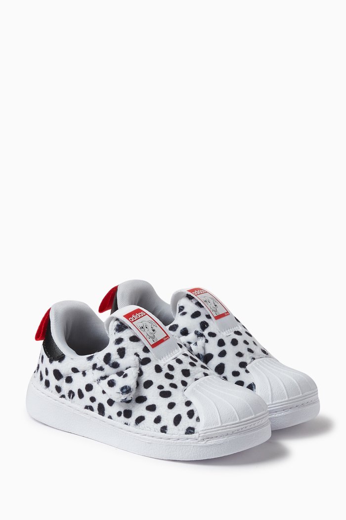 

x Disney 101 Dalmatians Infant Superstar 360 Sneakers in Lycra and Mesh, White