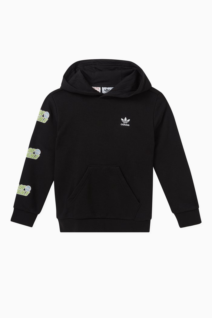

Graphic Logo-detail Hoodie in Cotton, Black