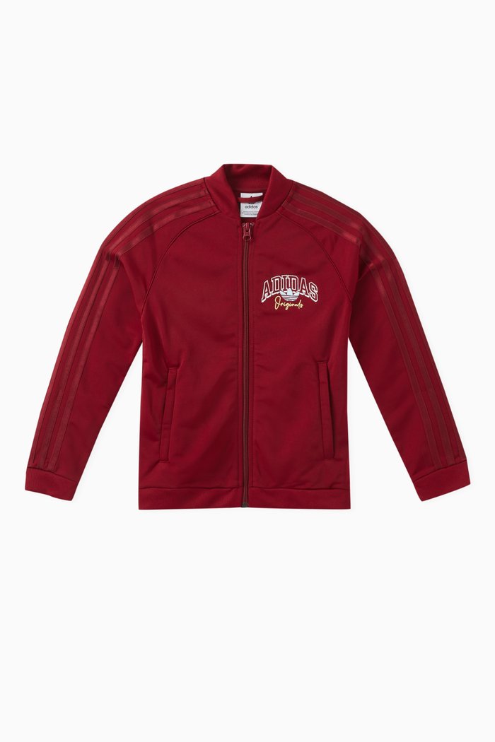 

Collegiate Graphic Print Sweat Top in Recycled Polyester, Red