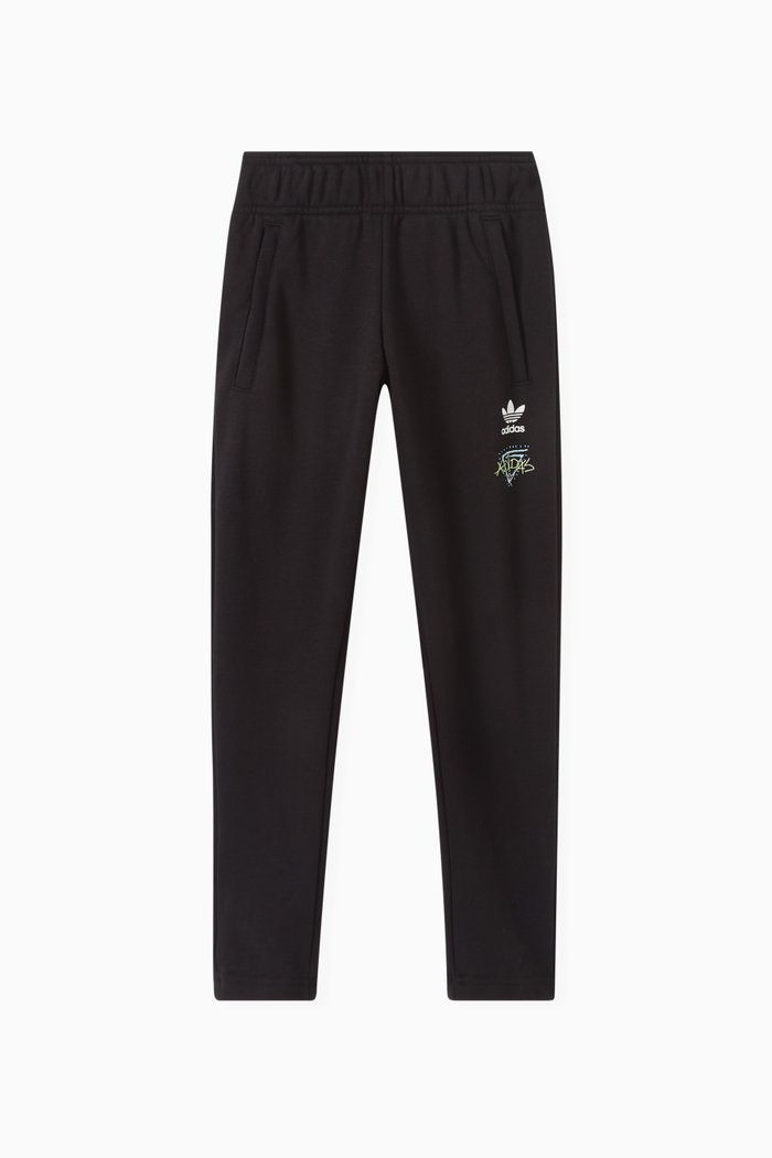 

Graphic-print Sweatpants in Cotton-fleece, Black