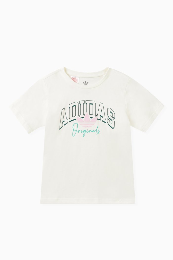 

Collegiate Graphic Print T-shirt in Cotton Jersey, White