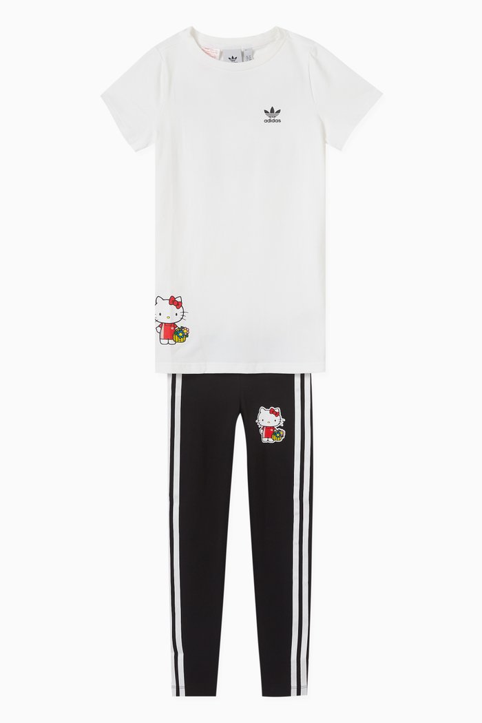

x Hello Kitty Logo T-shirt & Pants Set in Stretch-jersey, White