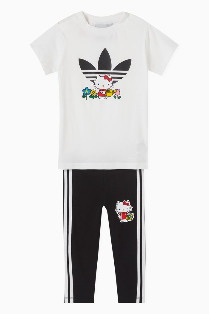 

x Hello Kitty Logo T-shirt & Pants Set in Stretch-jersey, White