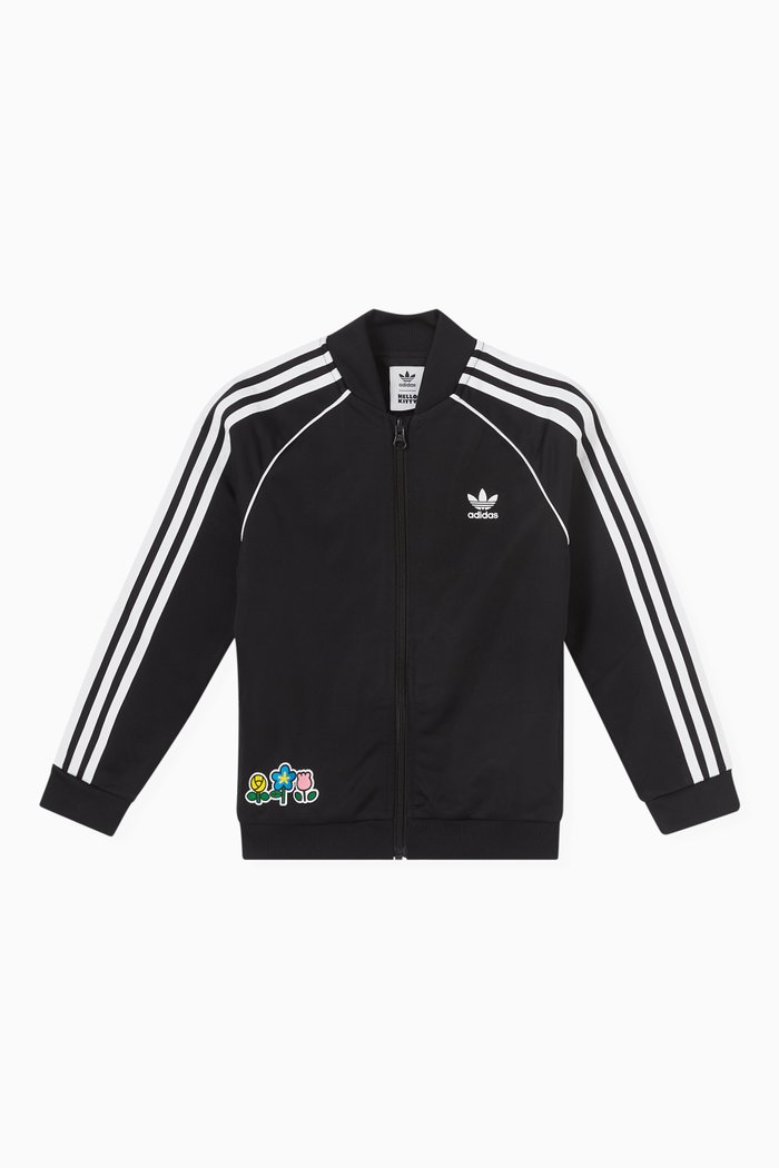 

x Hello Kitty Logo Zip Sweatshirt in Recycled Tricot, Black
