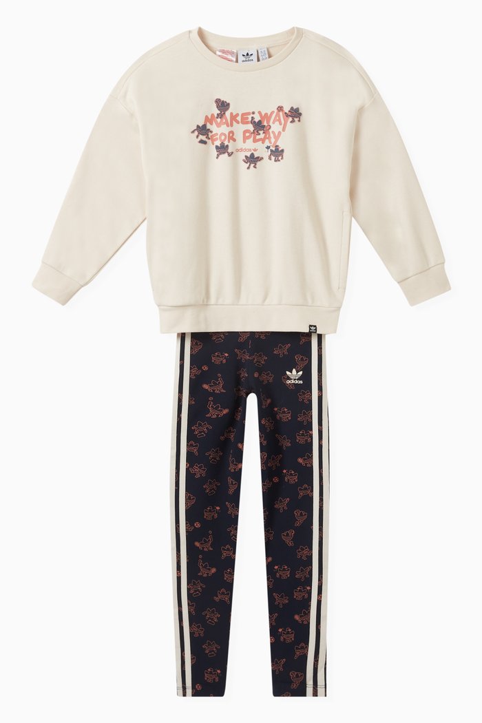 

Sweatshirt & Leggings Set in Cotton, Multicolour