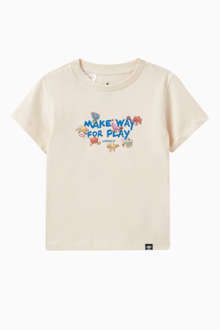 

Graphic Logo Print T-shirt in Cotton Jersey, Neutral