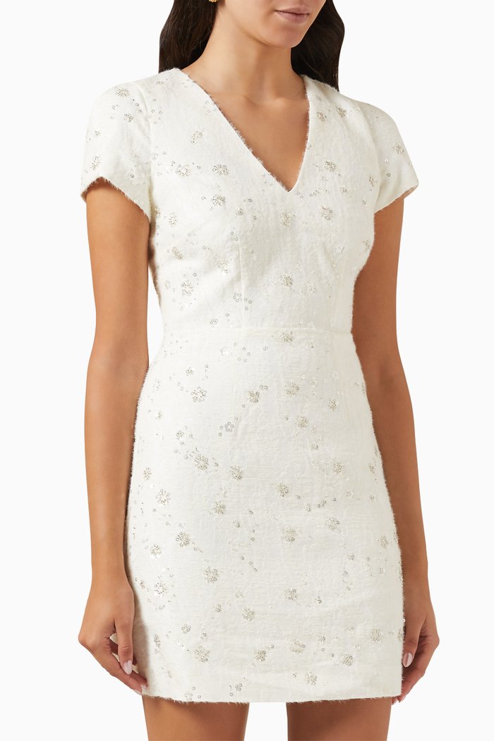 

Atalie Beaded Mini Dress, White