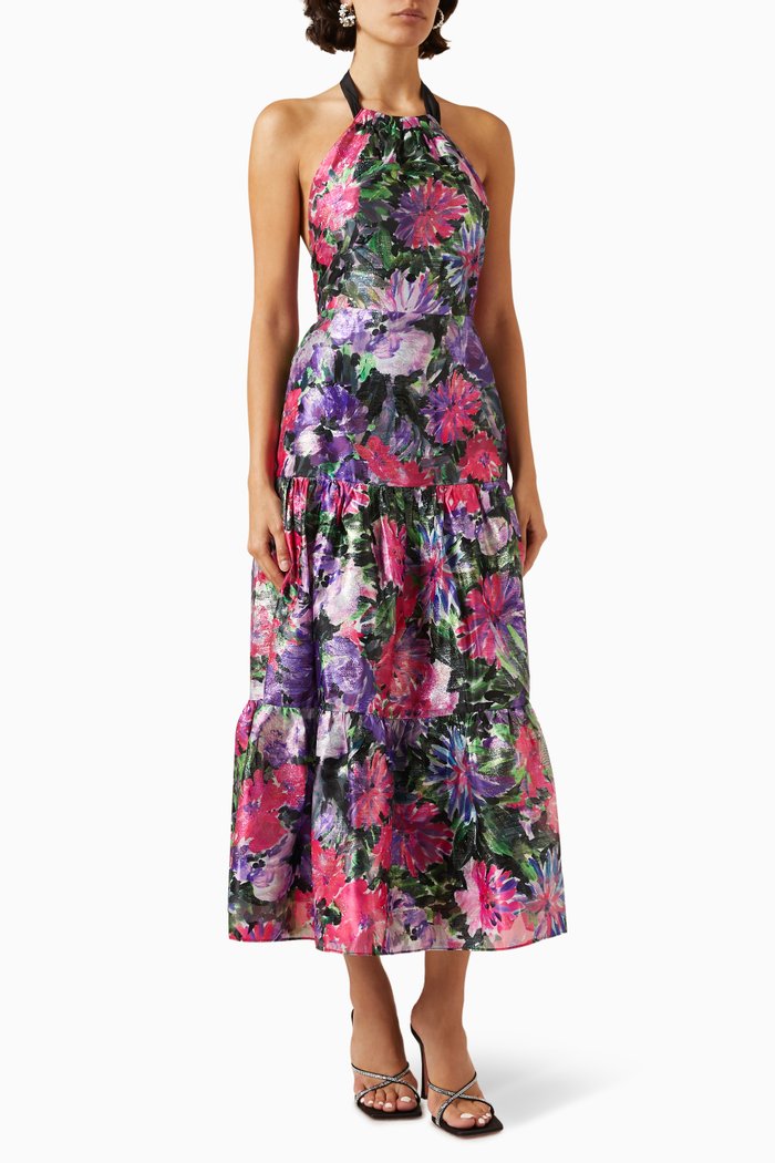 

Hayden Garden Floral Midi Dress, Purple