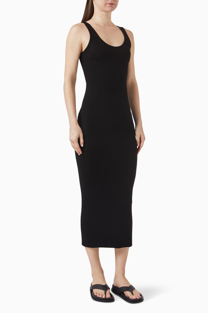 

Tank Maxi Dress in Silk-blend Knit, Black