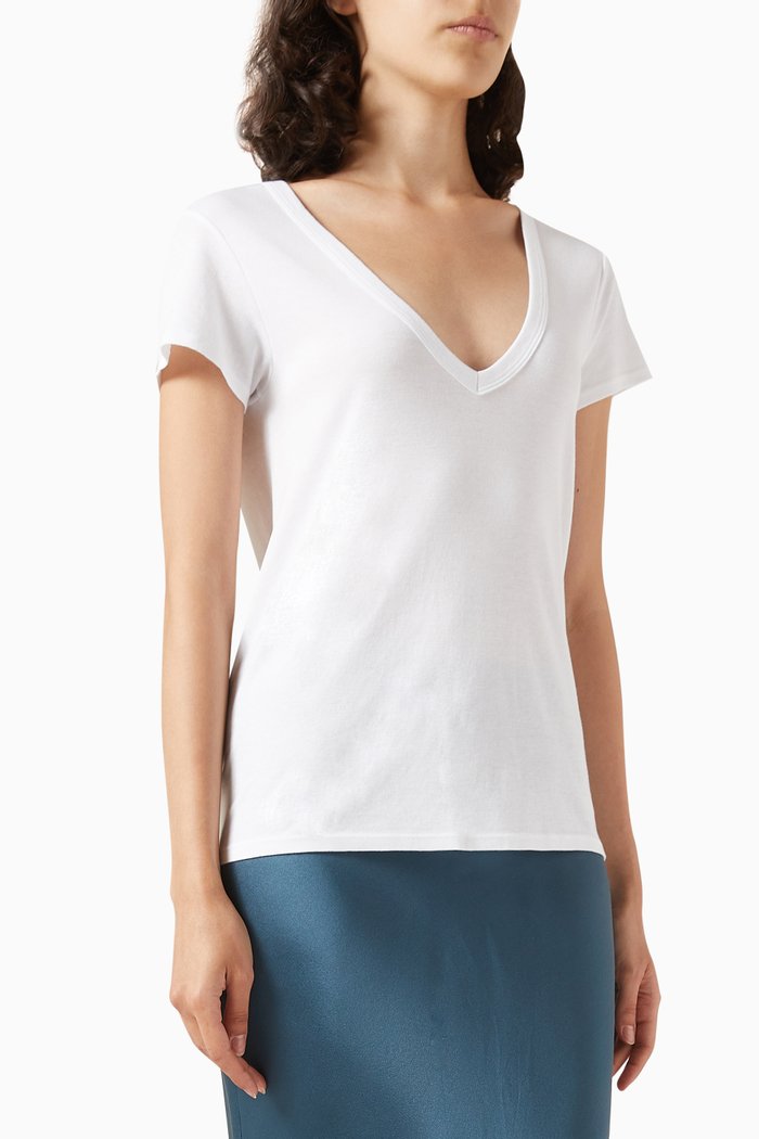 

Perfect V T-shirt in Cotton, White