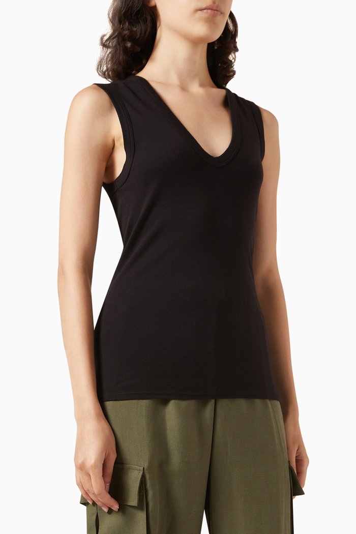 

Essential Sleeveless Top in Cotton, Black