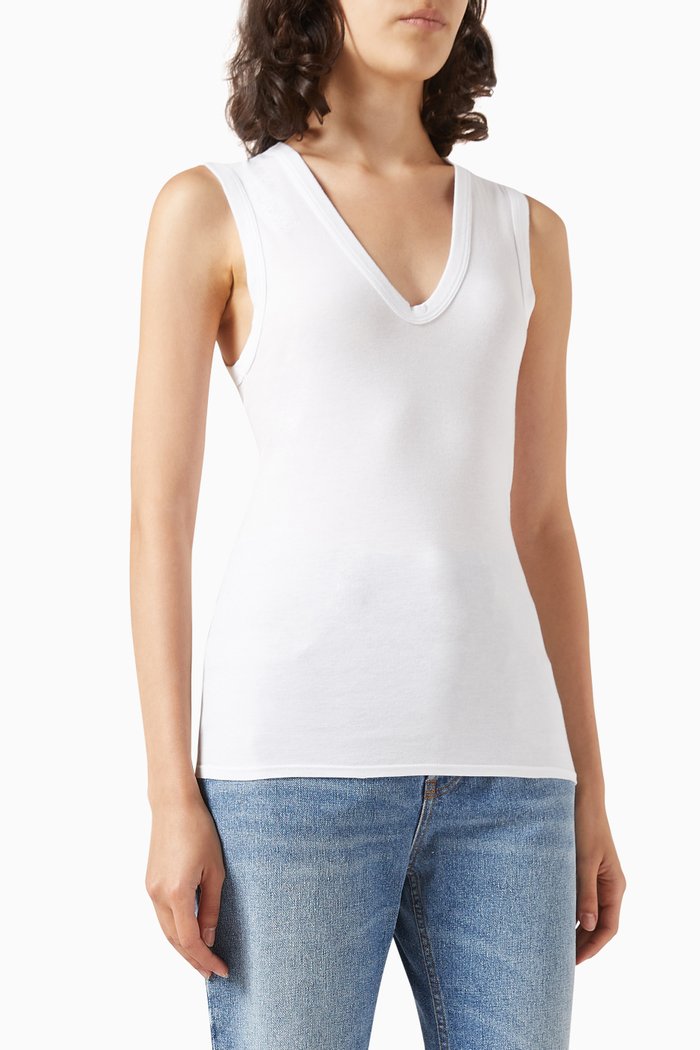 

Essential Sleeveless Top in Cotton, White
